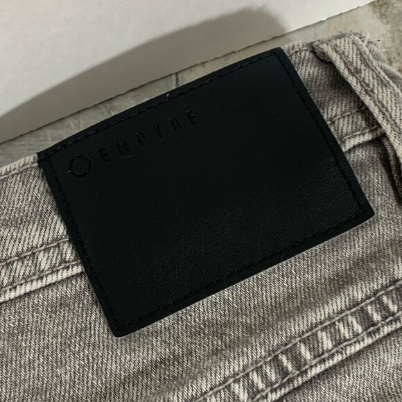 Empyre Gray Acid Wash Distressed Destroyed Skinny Jeans Size 32Wx29.5L - Picture 9 of 16